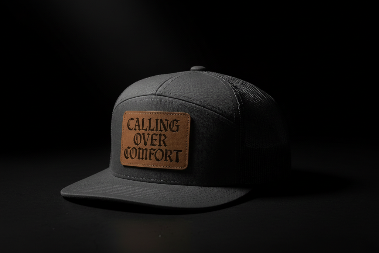Calling Over Comfort Hat on Dark Background