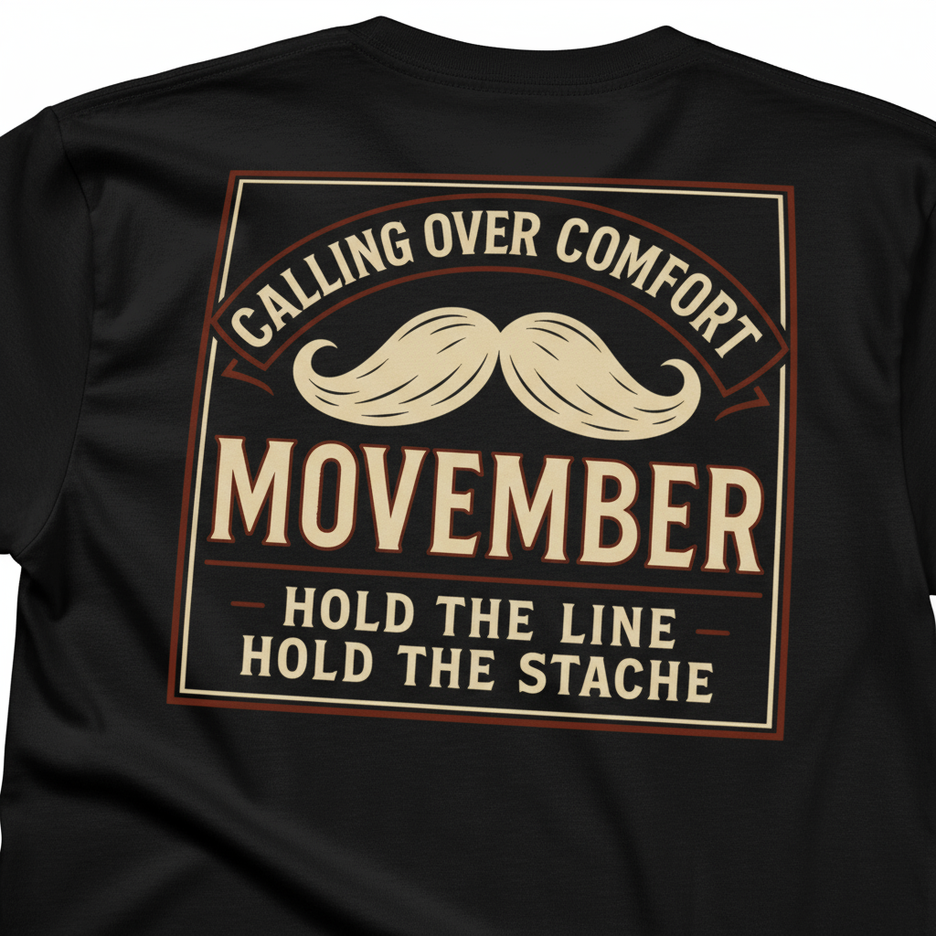 Close-up of Movember t-shirt design