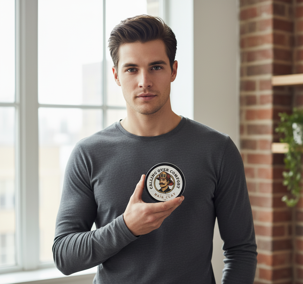 Model with Black Flat Tin Hair Clay