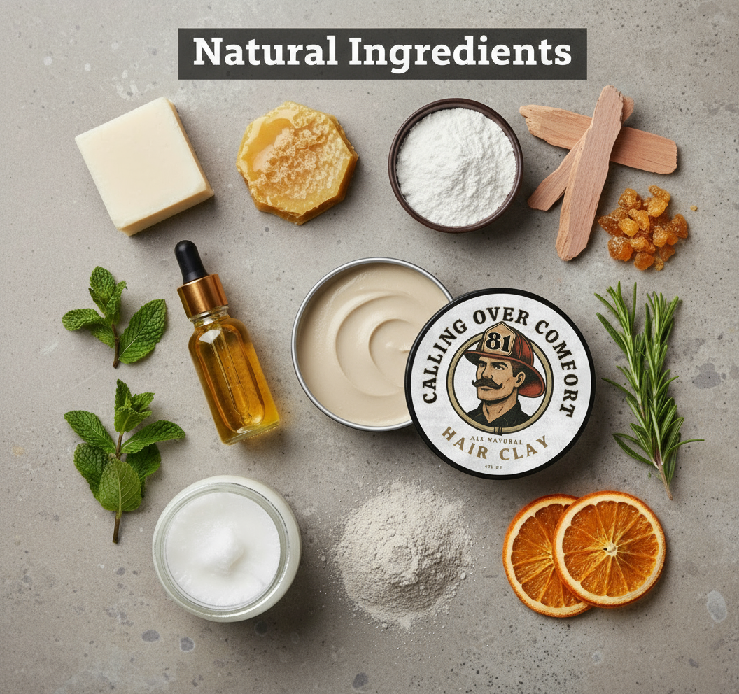 Natural Ingredients with Light Cream Clay