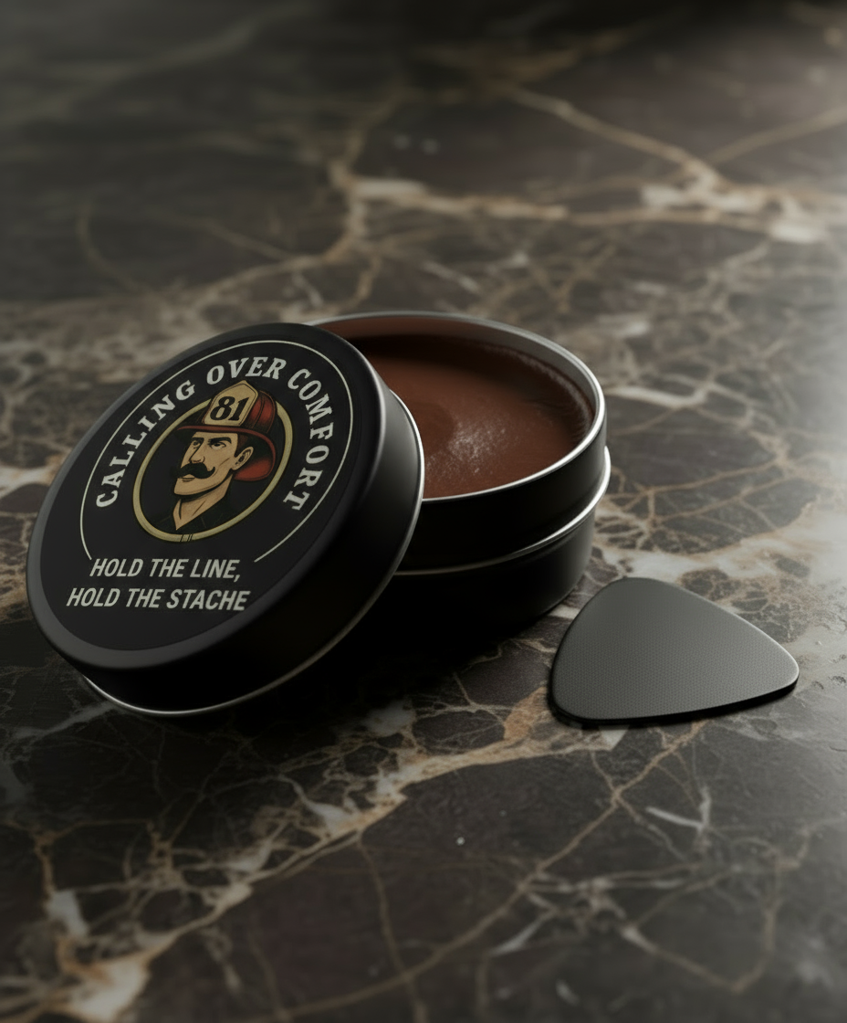 Open Espresso Mustache Wax Tin