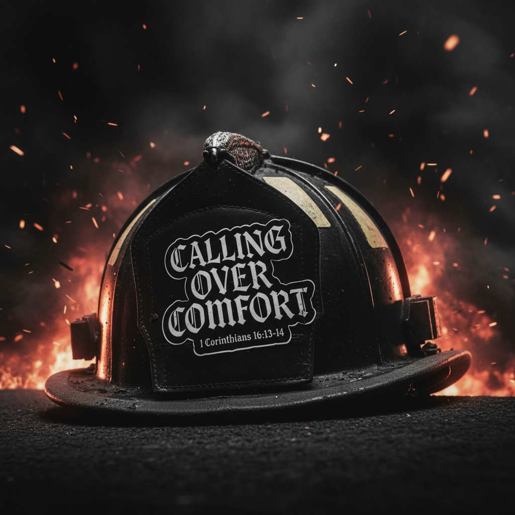 Sticker on Fire Helmet