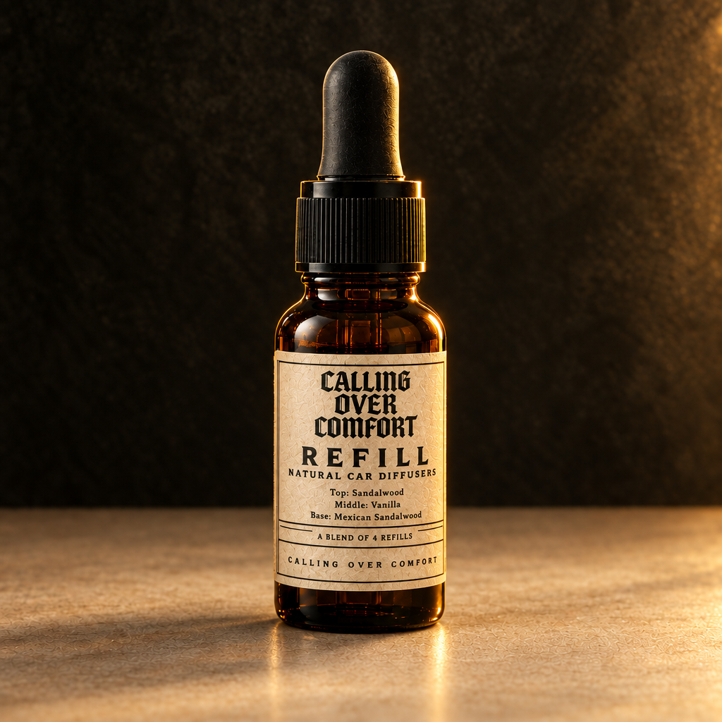 Studio shot of the Calling Over Comfort refill bottle alone